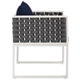 thumbnail image 6 of Modway Stance 9 Piece Outdoor Patio Aluminum Dining Set in White Navy, 6 of 10