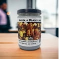 thumbnail image 2 of Amber & Black Linen Vegan Coconut Soy 12 oz/ 355 ml Candle Hand-poured, Eco-friendly, Clean Burning, Woodsy/ Clean Wood Wick, 2 of 5