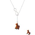 thumbnail image 2 of Delight Jewelry Resin Brown Pony Silver tone Elegant Infinity Lariat Necklace, 2 of 4