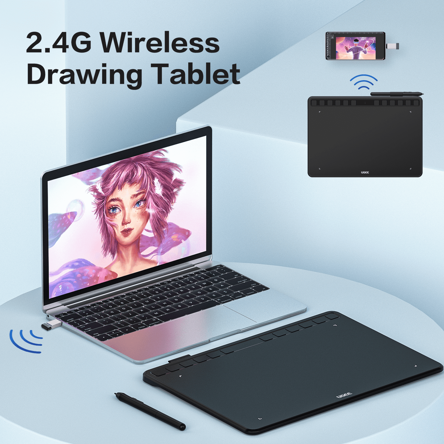 UGEE S1060W Wireless Graphics Tablet, 10