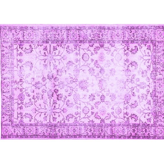 Ahgly Company Indoor Rectangle Abstract Purple Contemporary Area Rugs, 7' x 9'