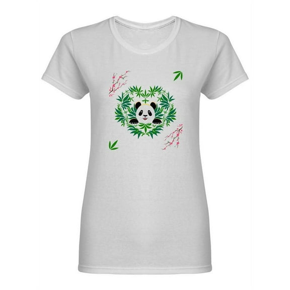 Cheerful Panda Cool Design Shaped T-Shirt Women -Image by Shutterstock, Female XX-Large