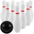 thumbnail image 1 of PEACNNG Plastic Bowling Play Set 1 Set Fun Bowling Games Parent Children Interactive Toy for Home School White, 1 of 10