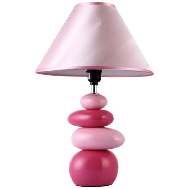 Pink Ceramic Stone Table Lamp, Simple Designs Lt2008 Org Mini Ceramic Globe Table Lamp Orange