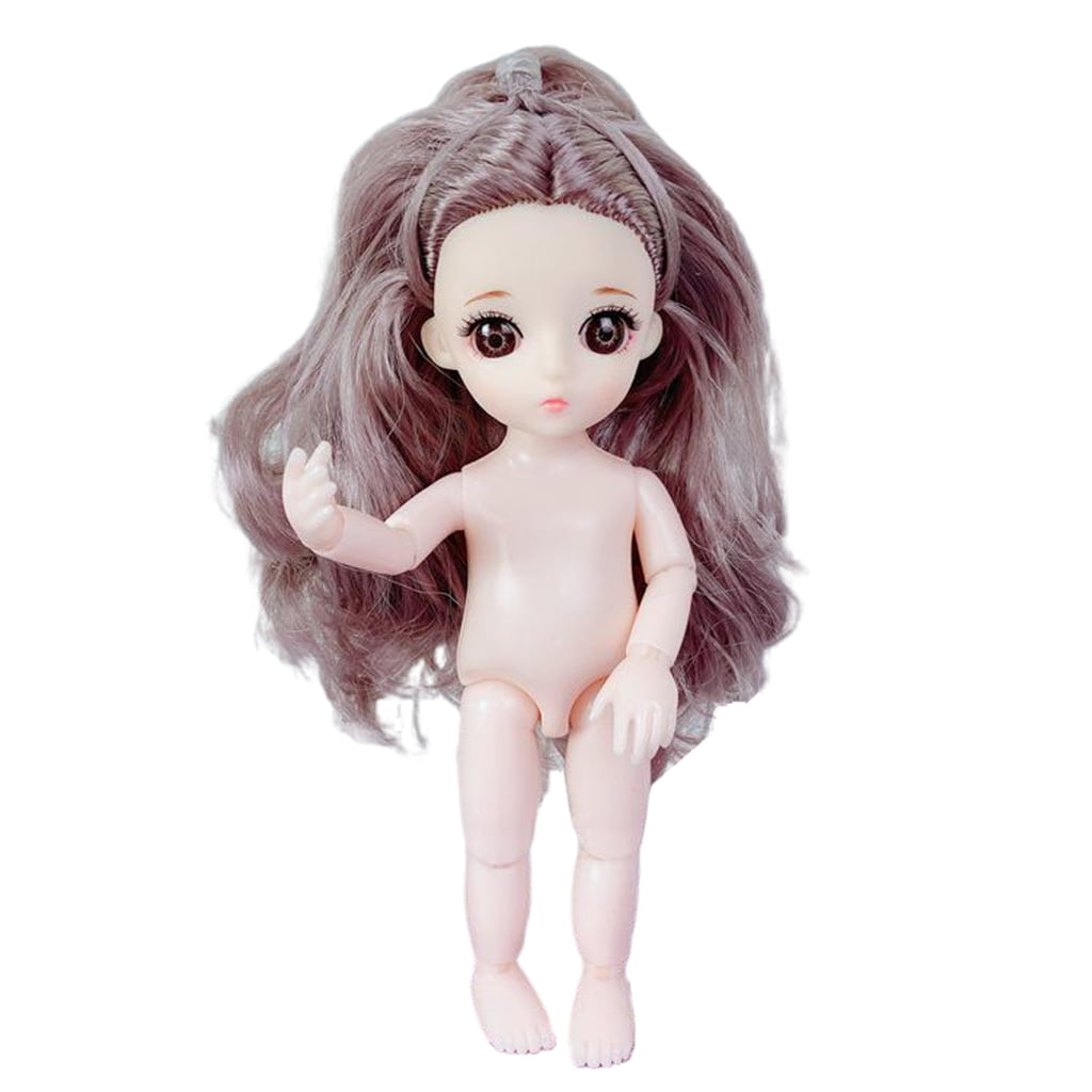 12 Joints Moveable BJD Doll 3D Real Eye For 1/6 BJD Doll With Brown Long Hair