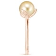 thumbnail image 3 of ANGARA Trillium Golden South Sea Cultured Pearl Solitaire Ring in 14K Rose Gold for Women | June Birthstone, Birthday, Anniversary, Jewelry Gift for Women | Pearl Ring, 3 of 9