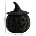 thumbnail image 4 of Halloween Black Wicker Pumpkin Basket with Lid,Handmade Pumpkin Storage Basket for Tabletop Shelf Farmhouse Halloween Home Decoration, 4 of 7