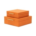 thumbnail image 2 of Lusan Square Decorative Box Set - Orange Faux Shagreen, 2 of 10