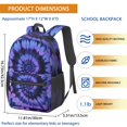 thumbnail image 3 of Purple and Black Tie Dye Pattern 17" School Backpacks for Teens,Waterproof Oxford Fabric,S-Shape Padded Straps for School,Travel,Hiking,Camping, 3 of 6