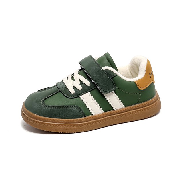 Zapatos de entrenamiento alemanes para niños con forro polar, zapatos de tabla a juego para otoño e invierno, zapatillas informales antideslizantes de suela suave para niños y niñas