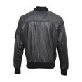 thumbnail image 3 of BLUE WELLFORD KALID Men's Black Leather bomber Stand-up collar Long sleeves Ribbed collar, waist and cuffs with 1 zipped left sleeve pocket and 2 press stud side pockets, 3 of 3
