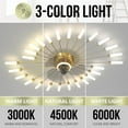 thumbnail image 6 of Low Profile Ceiling Fans with Lights, 40"  Gold Ceiling Fan with Light and Remote Control , LED Modern Ceiling Fan with 26 Lamp for Bedroom,Tri-Color Light 6-Speed Wind- Gold, 6 of 9