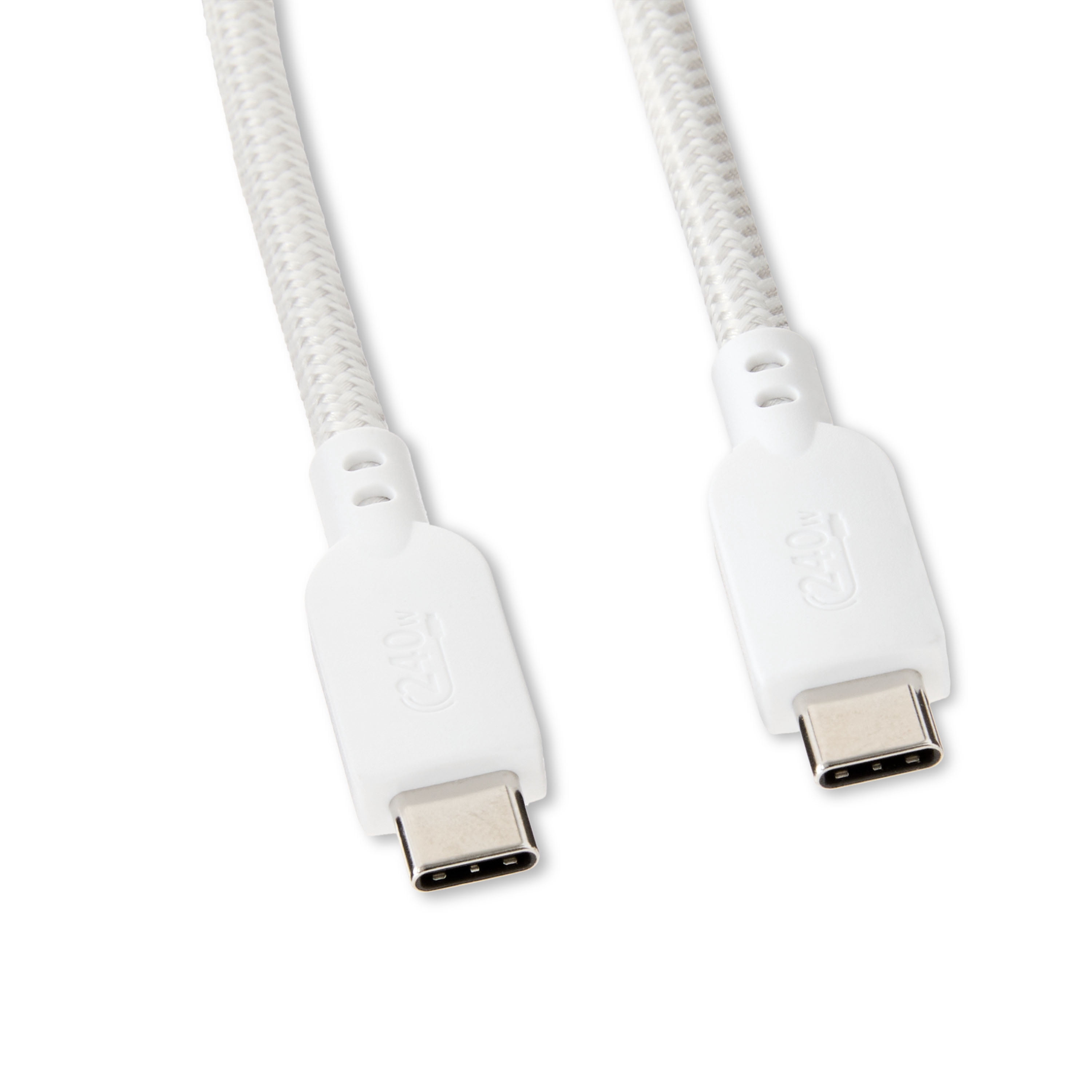 onn 6' USB-C to USB-C Cable White, Fast Charging and Data Transfer for Laptops