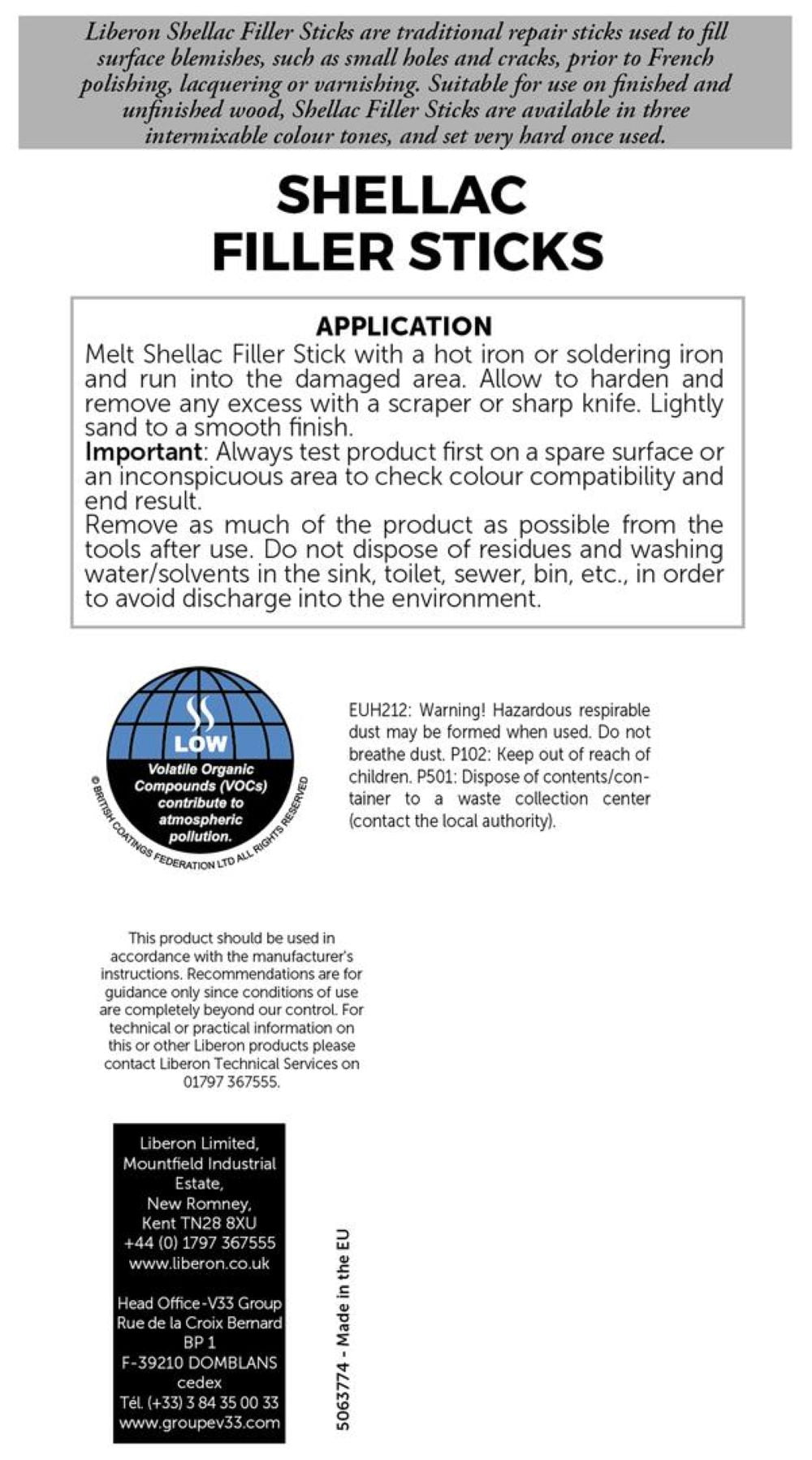 Liberon: Shellac Filler Sticks - Dark Wood Tones