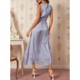 thumbnail image 3 of Baby Blue Sleeveless Tie Waist A-Line Maxi Dress For Women Elegant Vacation Dress, 3 of 7