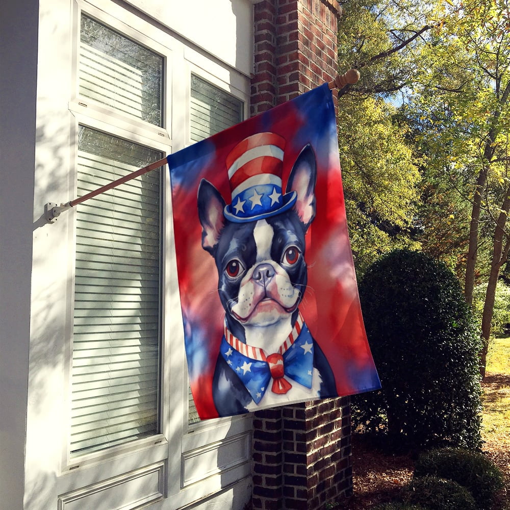 Boston Terrier Patriotic American House Flag 28 in x 40 in