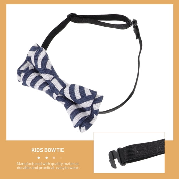 LOLIPPYY 2-Pack and White Striped Pre-Tied Bow Ties with Adjustable Neck Straps for Men Boys