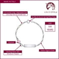 thumbnail image 3 of Unicornj Sterling Silver ID Bracelet Girls Pink Flower Figaro Enamel 6.5" Italy, 3 of 6