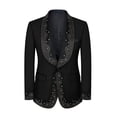 thumbnail image 4 of Beauty-Emily Men’s Rhinestone Tuxedo Suit – Shawl Lapel Blazer & Pants Set, Slim Fit Formal Outfit for Wedding, Prom, Party & Stage Wear, 4 of 9
