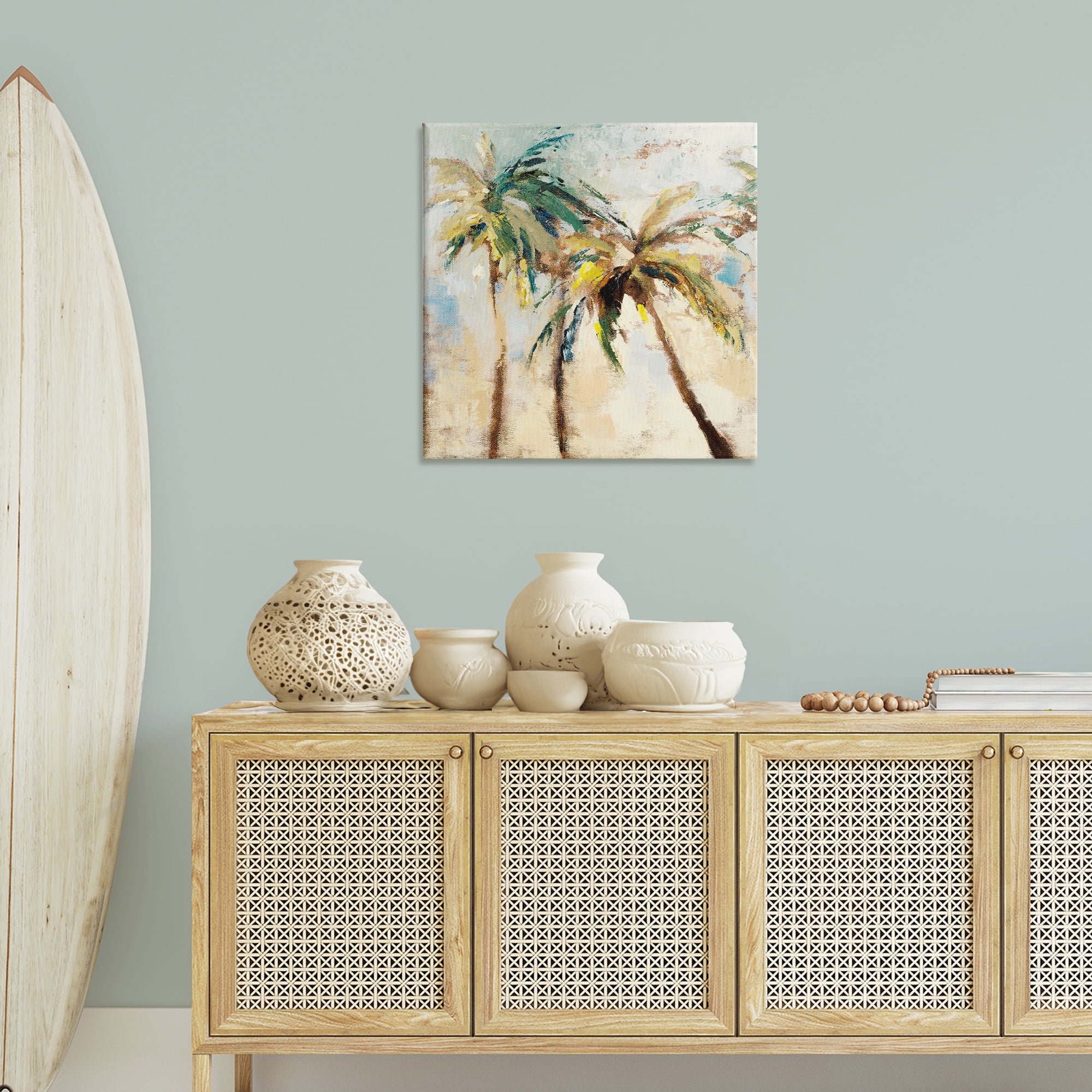 Stupell Industries Tall Palm Trees Abstract Botanical & Floral Painting Gallery Wrapped Canvas Art Print Wall Art, 30 x 30
