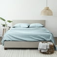 thumbnail image 3 of Noble Linens 4 Piece Pattern Microfiber Bed Sheets Set, Aqua Polka Dot, King, 3 of 10