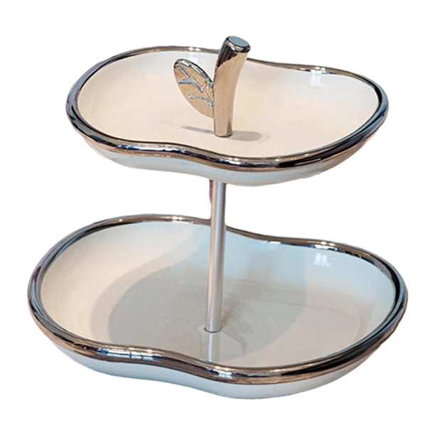 Bandeja para servir aperitivos, multifuncional, para fiestas, frutero decorativo Blanco Plata
