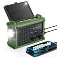 thumbnail image 1 of Emergency Weather Radio with Large Solar Panel, Efficient Hand Crank & Real 12000mAh Battery | AM/FM/NOAA Bands, LED Flashlight, Reading Lamp, SOS Al, 1 of 8