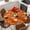 Orange, variant on Purple Halloween Round Tablecloth, Fitted Table Cover with Elastic for 45"-54" Round Tables, Cat Bat Ghost Pumpkins Table Cloth Outdoor Indoor Dinning Party Waterproof Tablecloths
