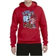 thumbnail image 2 of Wild Bobby Barn In The USA Red White and Blue Cows Pop Culture Unisex Hoodie Sweatshirt, Red, XX-Large, 2 of 6