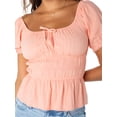 thumbnail image 4 of The Celebrity Pink Women's and Women's Plus Puff Sleeve Top, Sizes XS-XXXL, 4 of 5