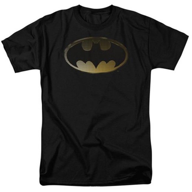 Batman-Halftone Bat - Short Sleeve Adult 18-1 Tee - Black, 5X