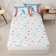 thumbnail image 4 of Homewish Light Blue Dripping Baseball Stitch Batter Silhouette Graphic Zipper Twin Comforter Sets with Fitted Sheet and 2 Pillowcases,Ball Gamer Zipper Bedding Set,4-Piece, 4 of 6