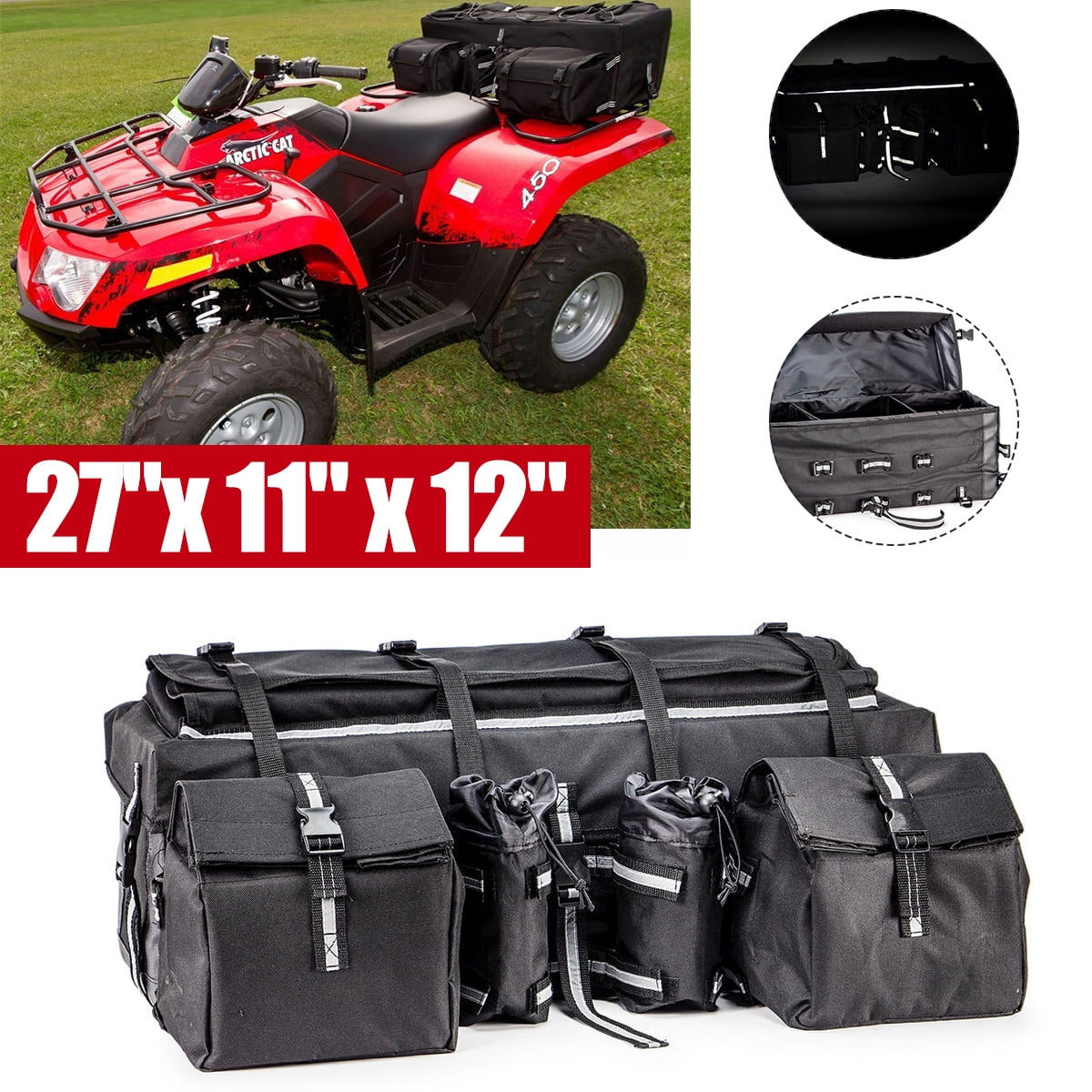 ATV Saddle Bag Gear Bags Snowmobile Bag ATV Rear Rack Bag Luggage Storage Gear Pack for Motocross Snowmobile ATV Saddle Bag Gear Bags Snowmobile Bag ATV Rear Rack Bag Luggage Storage Gear Pack for Motocross Snowmobile