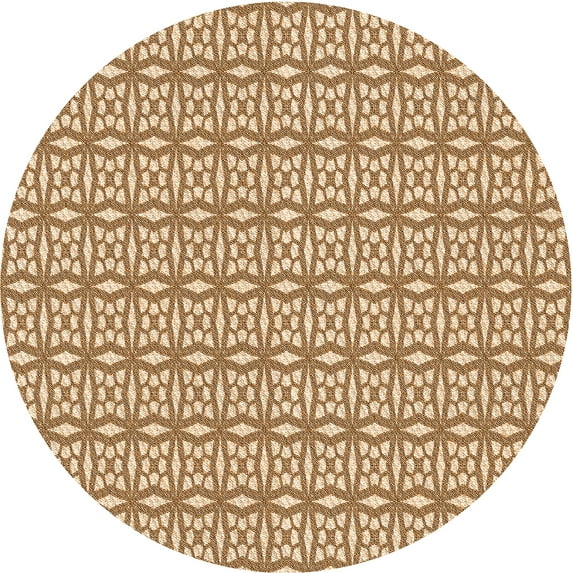 Ahgly Company Machine Washable Indoor Round Transitional Red Area Rugs, 7' Round