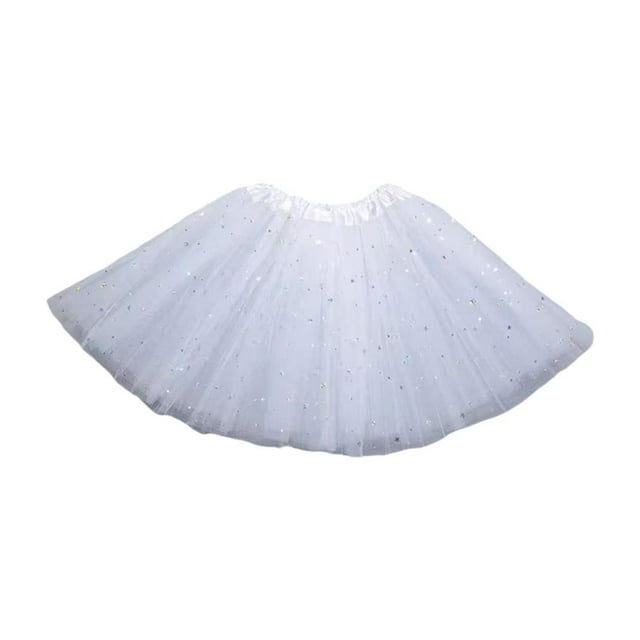 TQEHS LIUZHIPENG Faldas de tul para niñas, falda de tul con capas de estrellas y lentejuelas, vestido de baile de ballet de princesa para disfraz de fiesta de 2 a 8 años N2F0