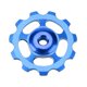 thumbnail image 2 of Aleación de aluminio MTB Bike Ceramic Bearing 11T Wheel Desviador trasero (Azul), 2 of 7