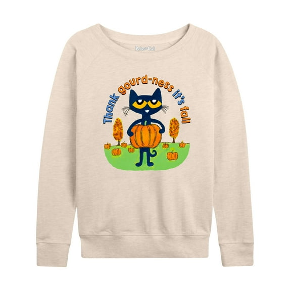 Pete The Cat - Thank Gourd - ness Pumpkin - Women's Lightweight French Terry Long Sleeve Shirt