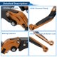 thumbnail image 4 of Palancas de freno y embrague cortas largas para Kawasaki ZX14R 2006-2017, palanca de freno ajustable de motocicleta, aleación de aluminio, cabeza naranja, mango negro, 4 of 6