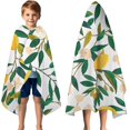 thumbnail image 3 of Yellow Lemon Fruit Flowers White Pattern Hooded Bath Towel，50"x30" for Ages 3 To 12 Kids, Quick Dry Lightweight Soft Microfiber Hood Beach Towel Cover Up for Kids, 3 of 7