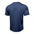 thumbnail image 5 of Domuza Mens Henley T-Shirts Short Sleeve Quarter Button Plain Basic Tops Casual Slim Athletic Going Out Shirts Tees Navy 2XL, 5 of 5