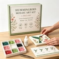 thumbnail image 4 of Cottage Garden Mosaic DIY Kit, DIY Flowers Glass Mosaic Craft Kit for Adults & Beginners, Handmade Glass Mosaic Craft Kit, Garden Art, Handmade Home Decor, Handcraft Gift for Women（Hummingbird）, 4 of 6