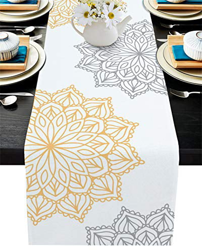 Floral Flower Non-Slip Kitchen Dining Table Decoration for Indoor Outdoor Farmhouse Wedding Party Holiday Home Dining Room Table Runners Birds 13x90inch Table Runner Dresser Scarves