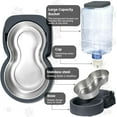 thumbnail image 3 of Automatic Cat Feeder and Water Dispenser with Stainless Steel Bowl Dog Gravity Food Feeder and Waterer for Small Medium Pets Puppy Kitten 1 Gallon x 2, 3 of 7