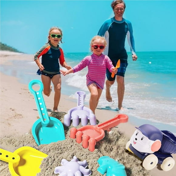6 Pieces Kids Dog Beach Car Sand Shovel Scoop Summer Kids Dog Tool Outdoor Swimming Pool Seaside Truck Digging Water Baby Bath Toys