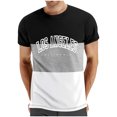thumbnail image 1 of Mens Casual Pantalones Cortos Cuello Redondo Patchwork Impresión Suéter Blusa de Fitness, Camisetas para Hombre, 1 of 4