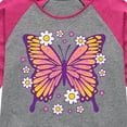 thumbnail image 3 of Instant Message - Mandala Butterfly  - Toddler & Youth Girls Raglan Graphic T-Shirt, 3 of 6