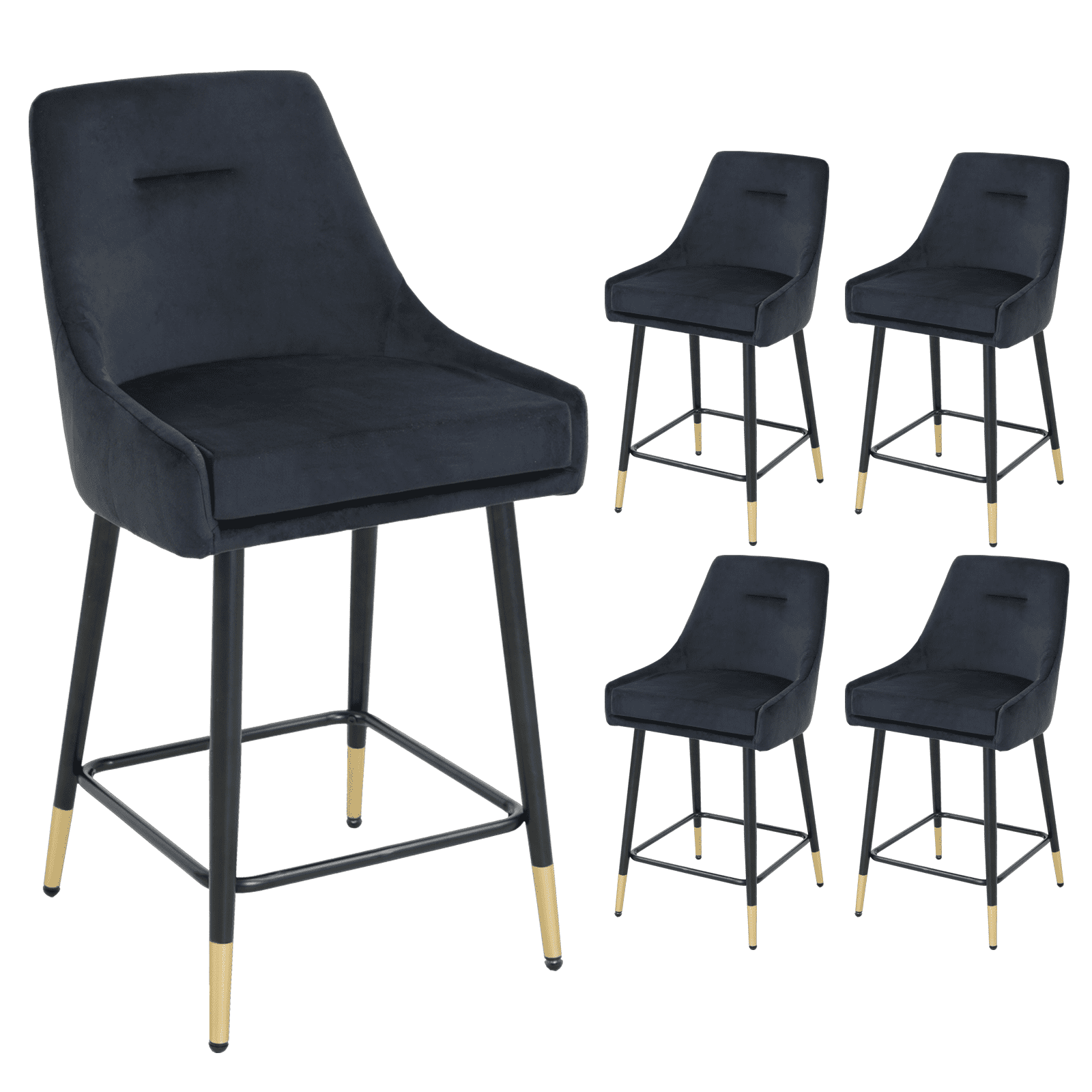 LEZIOA 24'' Kitchen Bar Height Upholstered Bar Stools Set of 4 with