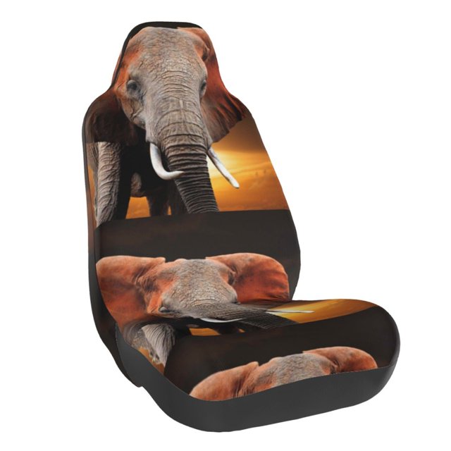Fotbe Elephant Sunset in Kenya Funda para Asiento de Auto con Estampado – Impermeable y Antisudor – Ajuste Universal, Lavable a Máquina, Antideslizante (1 Pieza)