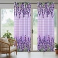 thumbnail image 5 of Outdoor Curtains for Patio Waterproof, Purple Lavender Outdoor Privacy Panels Grommet, Spring Watercolor Wildflowers Plant Plaid Blackout Outside Curtains for Porch/Cabana 54"x108", 2 Panels, 5 of 8