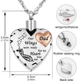 thumbnail image 4 of Dletay Heart Cremation Necklace for Ashes Cremation Jewelry with 12 Birthstones Urn Necklace for Ashes-Your Wings were Ready but My Heart was Not, 4 of 14